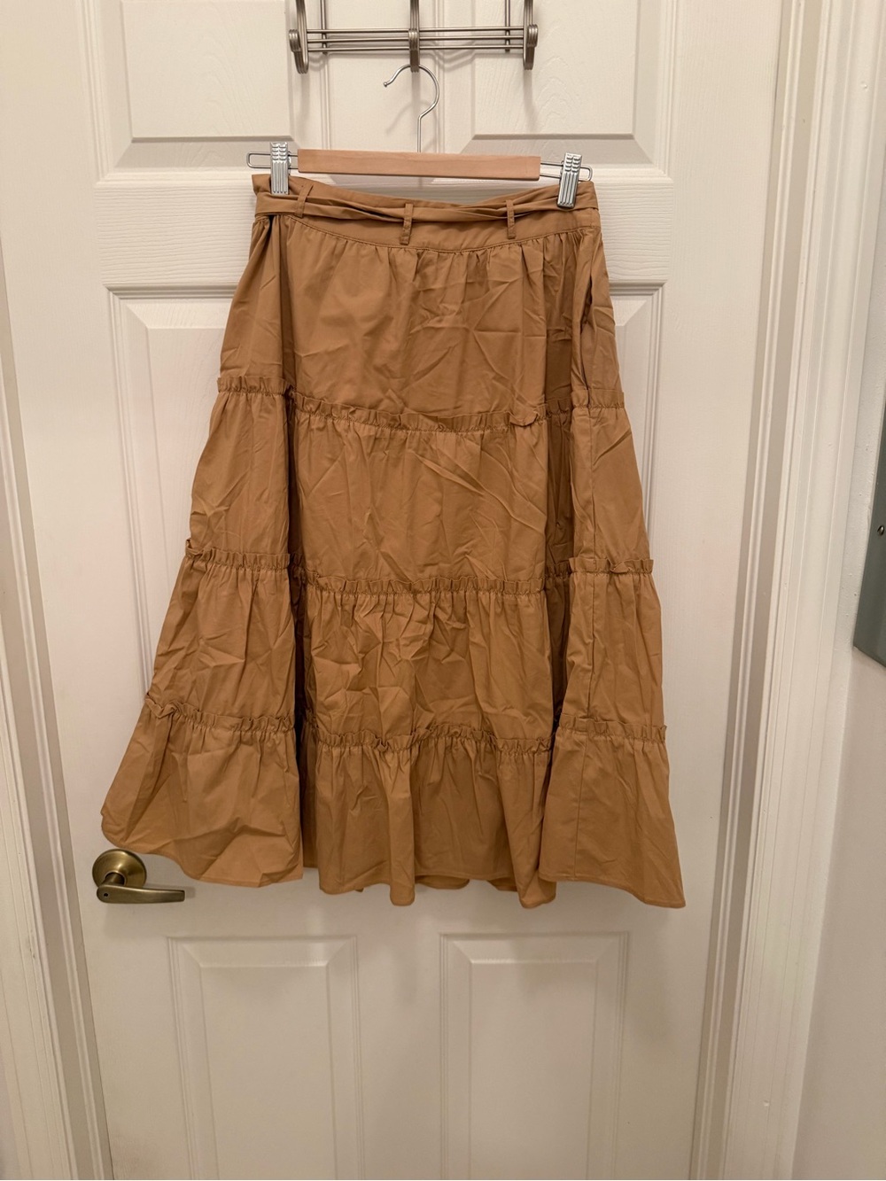 Dance & Marvel Tiered A-Line Skirt in Camel